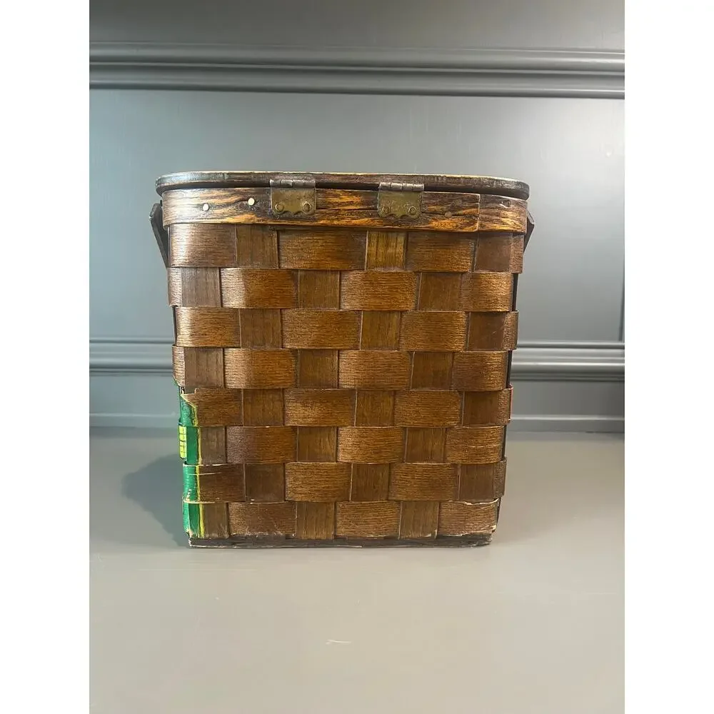 Vintage Basketville J. Hussey Handpainted Basket Purse‎ NOLA  9.5x4.5x9.5 Boho